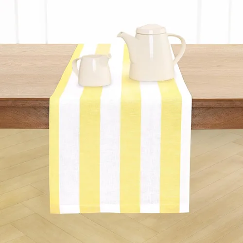 Miniatura 40 de Solino Home Camino de mesa de lino de 36 pulgadas, rayas cabaña, 100% lino puro, camino de mesa pequeño rojo y blanco, 14 x 36 pulgadas, ideal
