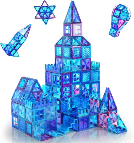 AFUNX Azulejos magnéticos, 116 bloques de construcción magnéticos, bloques magnéticos de diamante 3D, juguetes de construcción para niños, juguetes