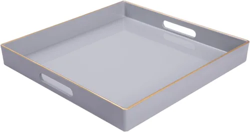 Miniatura 24 de MAONAME - Bandejas de servir azules con asas, bandeja decorativa ovalada para mesa de café, juego de bandejas anidadas de 2, bandeja de tocador