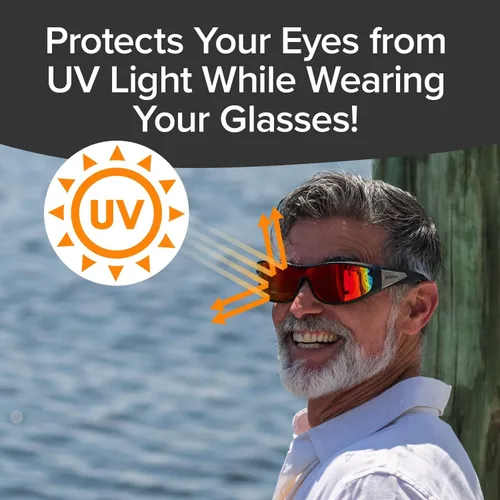 Miniatura 7 de Wrap Arounds - Lentes de sol polarizados HD, AS-SEEN-ON-TV, se adaptan a tus lentes graduados y lectura, ver más claro, antirreflejos, protegen tus