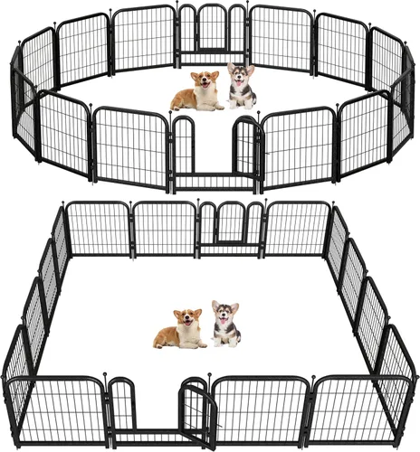 Miniatura 13 de Corralito de metal para perros, 40 pulgadas de altura, 32 paneles, valla grande para perros grandes, medianos y pequeños, para interiores