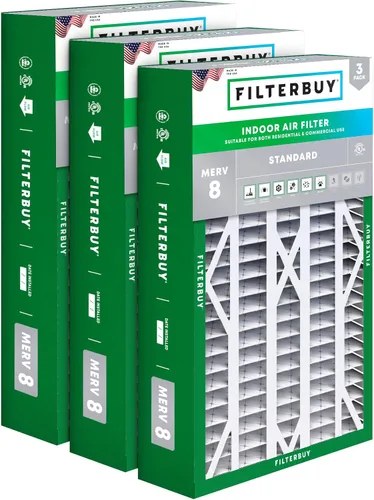 Miniatura 27 de Filterbuy Filtro de aire MERV 8 Essential Dust & Allergy Defense de 10 x 17 x 2 (paquete de 3), filtros exteriores plisados electrostáticos