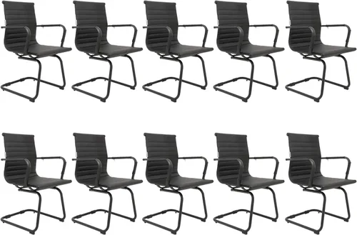 Miniatura 8 de Okeysen Juego de 2 sillas de sala de conferencias, paquete de 2 sillas modernas de oficina para sala de espera, sillas de recepción con respaldo