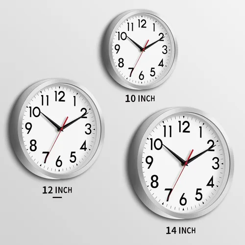 Miniatura 4 de DAXSMY Reloj de pared de 12 pulgadas, funciona con pilas, silencioso, analógico, moderno, decorativo, para oficina, cocina, sala de estar, aula
