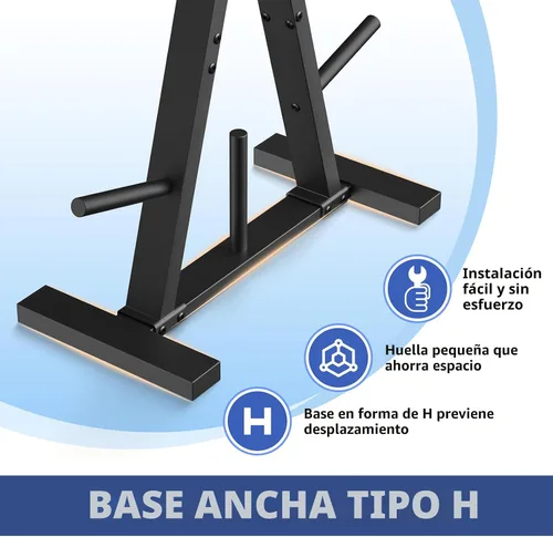 Miniatura 5 de Estante para platos de peso, árbol de pesas, soporte de almacenamiento para gimnasio en casa, soporta 300 libras 1 pulgada negro