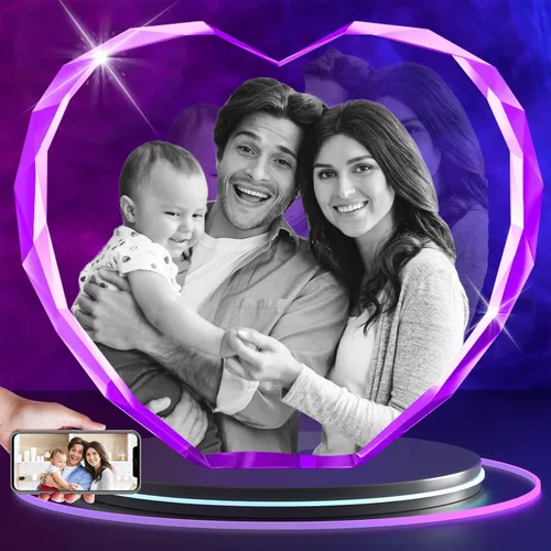 Miniatura 9 de Foto de cristal 3D, regalos personalizados de Navidad para mujeres, mamá, ella, esposa, pareja, novia, imagen personalizada grabada con láser