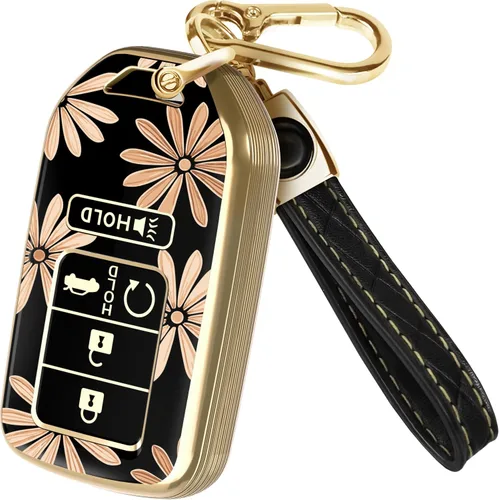 Miniatura 18 de Lucrum Compatible con funda para llavero Honda y llavero de cuero - Estuche de llavero de TPU para Accord Civic CR-V HR-V Pilot Ridgeline SE LX
