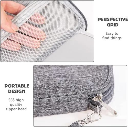 Miniatura 8 de 4 bolsas organizadoras electrónicas, bolsa organizadora de cables de viaje pequeña, organizador de cables de viaje impermeable, funda de transporte