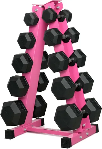 Miniatura 30 de RitFit Juego de mancuernas hexagonales de goma de 250 libras/300 libras/350 libras/550 libras/650 libras con estante de pesas, múltiples opciones