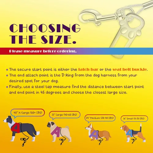 Miniatura 6 de Cinturón de seguridad para automóvil para perro sin masticar ni masticar, cinturón de seguridad para cachorros, con doble clip y cierre de fijación