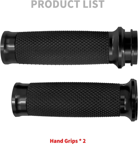 Miniatura 8 de 1" Electronic Throttle Defiance Handlebar Grips 25mm Hand Grips Fit for Harley Touring Street Glide Road King Road Glide Electra Glide #2 Negro