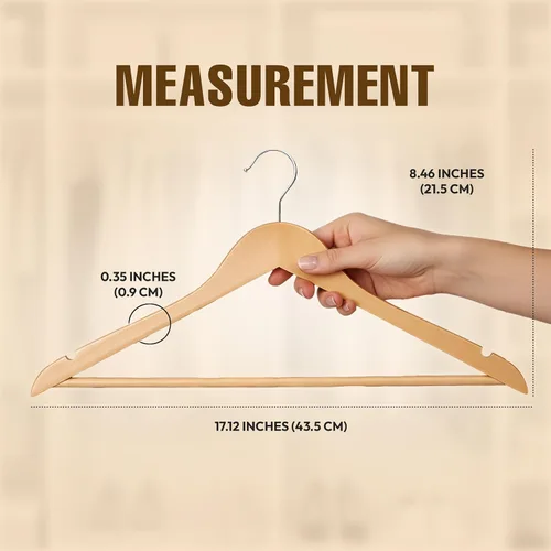 Miniatura 6 de Utopia Home Perchas de madera de alta calidad, paquete de 20 – Percha de madera resistente y duradera – Percha de madera con gancho giratorio de 360