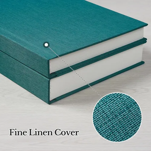 Miniatura 6 de Álbum de fotos Pssoss 8x10 con espacio para escribir, cubierta de lino, álbum de fotos 8x10, libro que contiene 30 fotos, ideal para álbumes