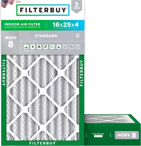 Miniatura 48 de Filterbuy Filtro de aire MERV 8 de 8 x 14 x 1 pulgadas para defensa contra el polvo y las alergias (paquete de 2), filtros electrostáticos plisados
