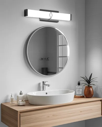 Miniatura 5 de Lámparas de baño sobre espejo, luces modernas de tocador de 16 pulgadas para baño, barra de luz LED regulable de 20 W, 2000 lm, accesorios de Negro