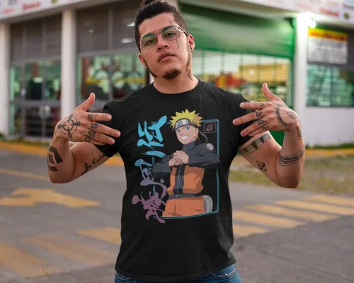Miniatura 2 de Ripple Junction Naruto Shippuden Naruto Kanji Frame - Camiseta unisex de cuello redondo para adulto