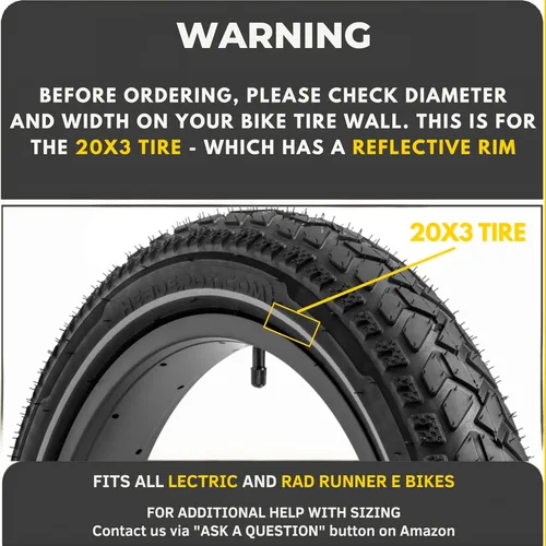 Miniatura 2 de HEB ALLSCAPE 20x4.0 26x4.0 24x4.0 20x3 inch E-Bike Fat Tire, Performance Puncture Resistant Heavy Duty for MTB, All Terrain Tread for Street and