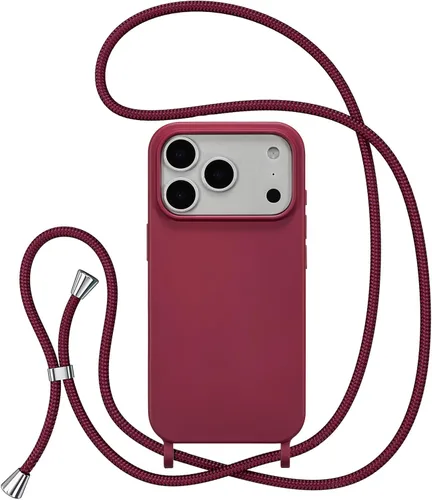 Miniatura 9 de ZTOFERA Funda Crossbody para iPhone 15 Pro con Correa de Cordón Ajustable, Funda Suave de Silicona Líquida para iPhone 15 Pro 6.1 pulgadas - Rosa