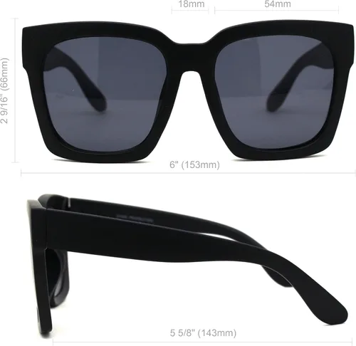 Miniatura 8 de Gafas de sol de plástico grueso con borde de cuernos de gran tamaño XXL para mujer