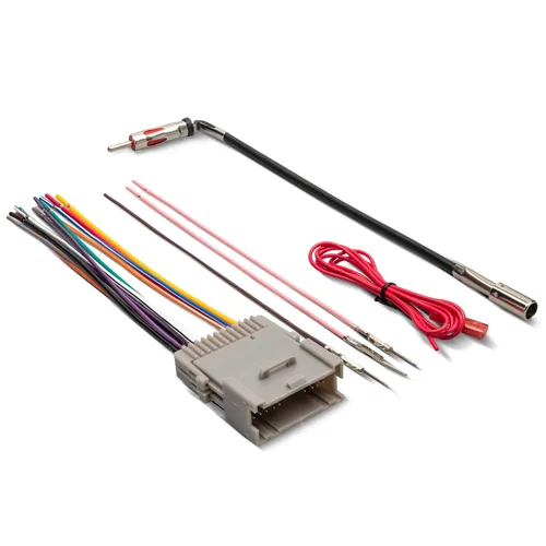 RED WOLF Arnés de radio con adaptador de antena de repuesto para Buick Chevrolet Silverado GMC Tahoe 2000-2012, Suburban, adaptador de antena
