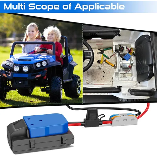 Miniatura 4 de Adaptador de rueda Power Ride compatible con adaptador de batería Kobalt de 24 V con fusible y terminal de cable, convertidor de potencia de cable