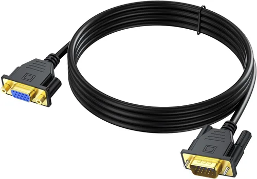 Miniatura 9 de Cable de extensión VGA, cable VGA macho a hembra de 6 pies de 15 pines (no 9 pines), SVGA macho a hembra HD15 para monitor HD15, compatible