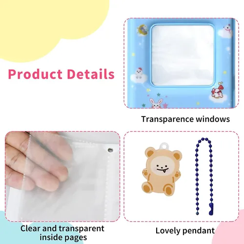 Miniatura 3 de Carpeta Kpop de 3 pulgadas, mini álbum de fotos, carpeta de tarjetas fotográficas Kpop, soporte cuadrado hueco para tarjetas de fotos, álbum Kpop 40