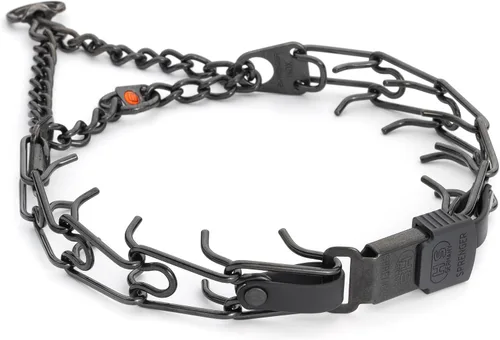 Miniatura 12 de Collar para Perro Herm Sprenger de Acero Inoxidable Negro con Hebilla de Liberación Rápida ClicLock y Inserción de Biothane Collar de Entrenamiento