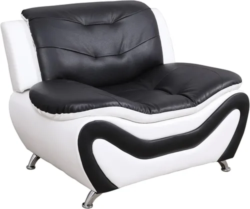 Miniatura 9 de Beverly Fine Furniture Juego de sofá moderno Aldo de 3 piezas, negro/blanco