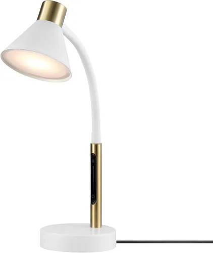 Miniatura 10 de Globe Electric 62000036 Lámpara de escritorio LED de 15" con abrazadera integrada, color negro mate, cuello de cisne de silicona ajustable