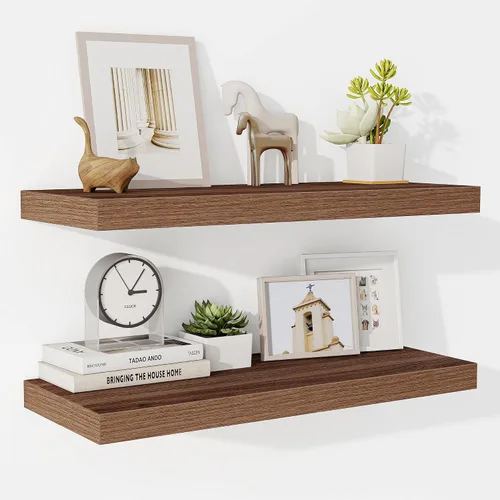 Miniatura 32 de Fun Memories Estantes flotantes – Estante de pared de 9.3 pulgadas de profundidad para decoración y almacenamiento – Estantería de exhibición