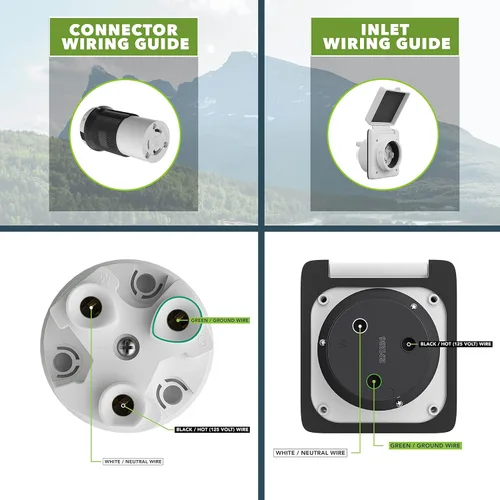 Miniatura 4 de Leisure Cords - Cable de alimentación de 30 amperios, entrada de cable de alimentación marina, conector de bloqueo giratorio hembra, kit de arranque