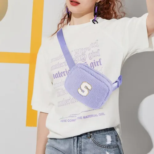 Miniatura 2 de YOOLIFE Riñoneras cruzadas con iniciales, bolsa de forro polar para mujeres y niñas, regalos de cumpleaños personalizados para mujeres