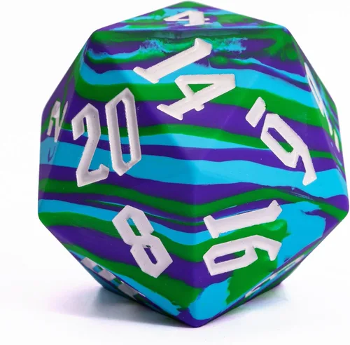 Silicona D20 de 2.165 in, dados individuales de 20 caras gigantes D20 D20, colores camuflaje, tacto suave y cómodo, gorila perfecta, para juegos de