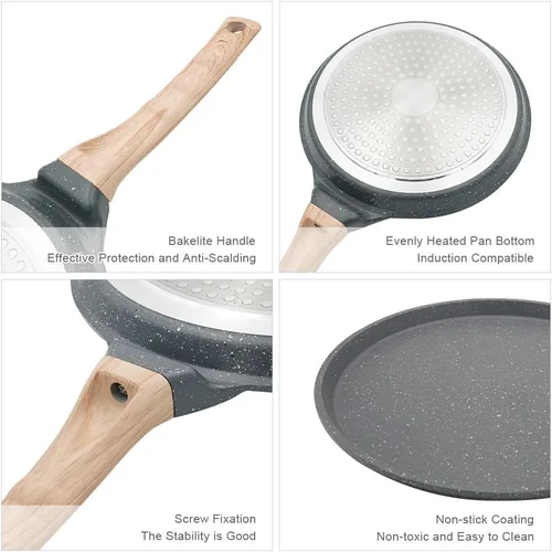Miniatura 4 de Sartén para Crepes de 8 pulgadas, Sartén Antiadherente para Crepes Omelette Tortillas Panqueques Crujientes, Sartén Dosa Tawa para Tortillas