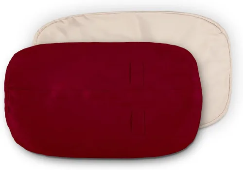 Miniatura 27 de Lumaland Funda exterior de microgamuza de lujo para puffs, lavable a máquina, funda para puf de 3 pies con incrustaciones en funda negra e