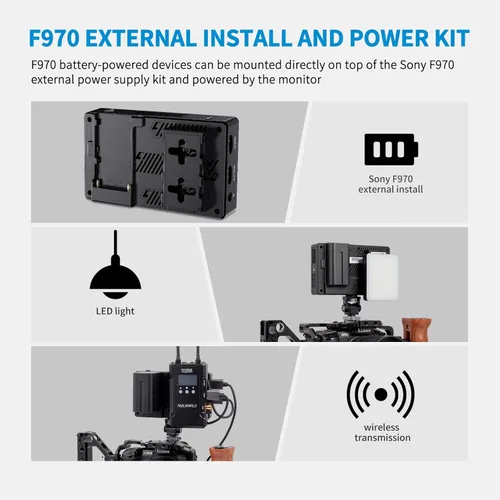 Miniatura 6 de FEELWORLD 1600Nit 4k Ultra Brillante Cámara Video Monitor 5.5 Pulgadas HDMI Pantalla Táctil DSLR Monitor de Campo 1920x1200 IPS F970 Kit