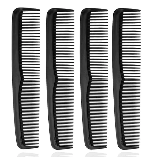 Paquete de 30 peines negros a granel, peine de bolsillo para cabello de doble diente de 7 pulgadas, envueltos individualmente, peines a granel para