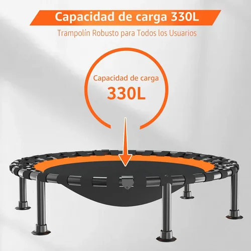 Miniatura 6 de 40"/48" Foldable Mini Trampoline Load 330lbs, Portable Exercise Rebounder with Durable Bungee Band, Fitness Trampoline for Adults and Kids 48-Tiene