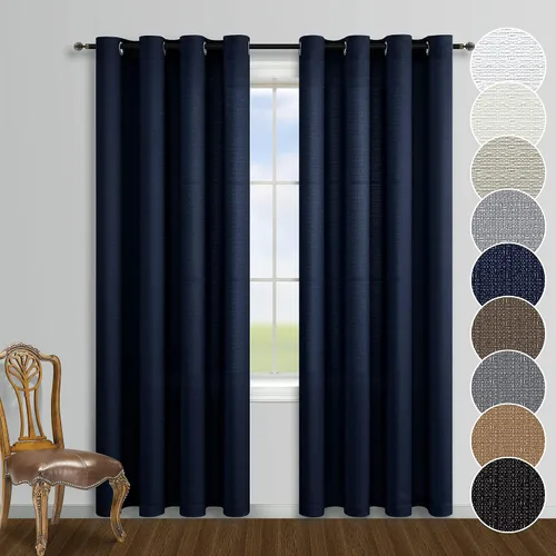 Miniatura 16 de KOUFALL - Cortinas transparentes con aspecto de lino