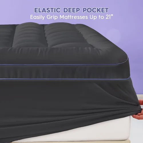 Miniatura 6 de ABENE Cubrecolchón de espuma viscoelástica de 3 pulgadas de doble capa para cama individual, almohada de 2 pulgadas de espuma viscoelástica más 1