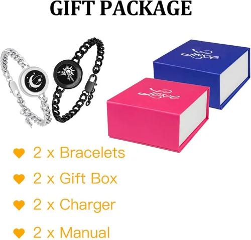 Miniatura 6 de Long Distance Touch Bracelets,Vibration & Light up Remote Smart Matching Couples Bracelet for Couple Long Distance Relationship Girlfriend Boyfriend