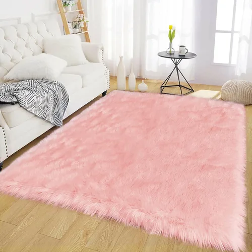 Miniatura 42 de Latepis - Tapete rectangular de piel sintética tipo lana de oveja suave, esponjosa y lavable para sala de estar, dormitorio, sala de juegos o Blanco