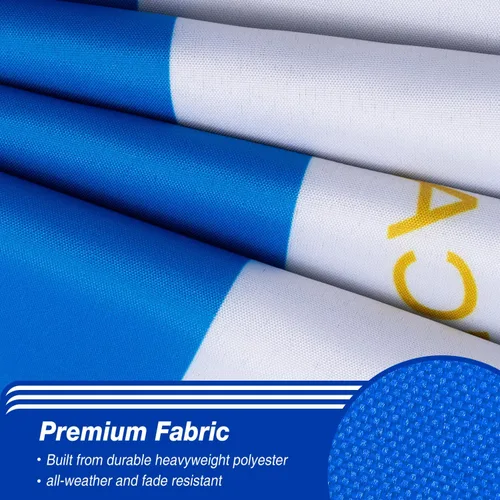 Miniatura 3 de Bandera de Nicaragua de 3 x 5 pies para exteriores, bandera nacional nicaragüense, bandera nacional nicaragüense, doble cara de 3 capas de poliéster