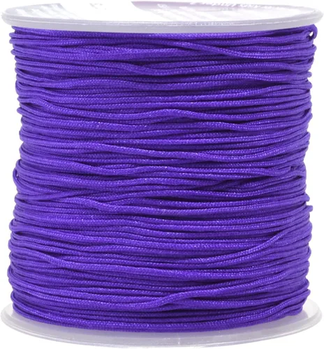 Miniatura 48 de Mandala Crafts Cordón de satén de nailon para la fabricación de joyas, 0.079 in, 55 yardas, cuerdas rojas de nailon, cordón de nudo chino para hacer