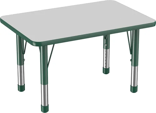 Miniatura 53 de FDP - Mesa rectangular para actividades escolares y aulas (24 x 36 pulgadas), patas gruesas para niños pequeños, altura ajustable de 15 a 24