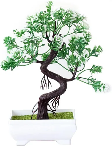 Miniatura 7 de HASMI Plantas falsas plantas artificiales, plantas de árbol bonsái, flores falsas, adornos en maceta para decoración del hogar, decoración de A-06