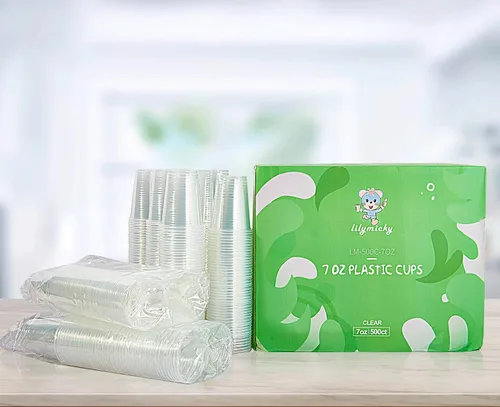 Miniatura 6 de Lilymicky Paquete de 500 vasos de plástico transparente de 7 onzas, vasos desechables para fiestas de cumpleaños, pícnics, ceremonias y cualquier