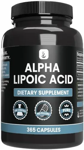 PURE ORIGINAL INGREDIENTS Ácido alfa lipoico (365 cápsulas) sin magnesio o rellenos de arroz, siempre puro, verificado por laboratorio