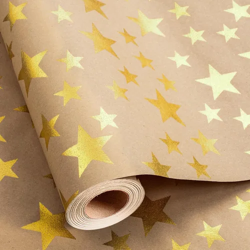 Miniatura 11 de Flyhill - Rollo de papel kraft de piña en lata - 17 pulgadas X 33 pies - Diseño de papel de regalo con piña 3D en relieve metálico dorado